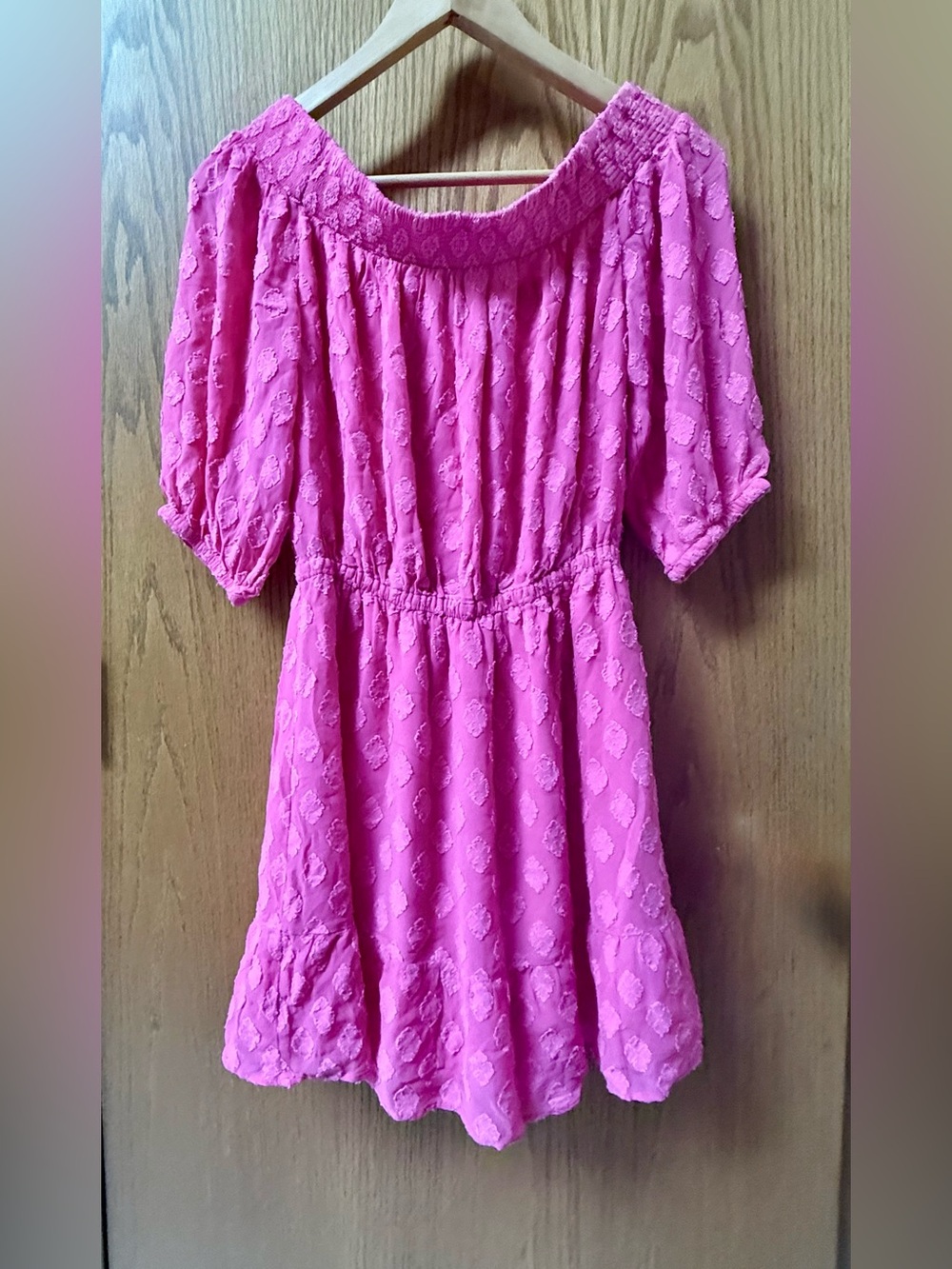 Lilly Pulitzer Bright Pink Textured Off-Shoulder Romper